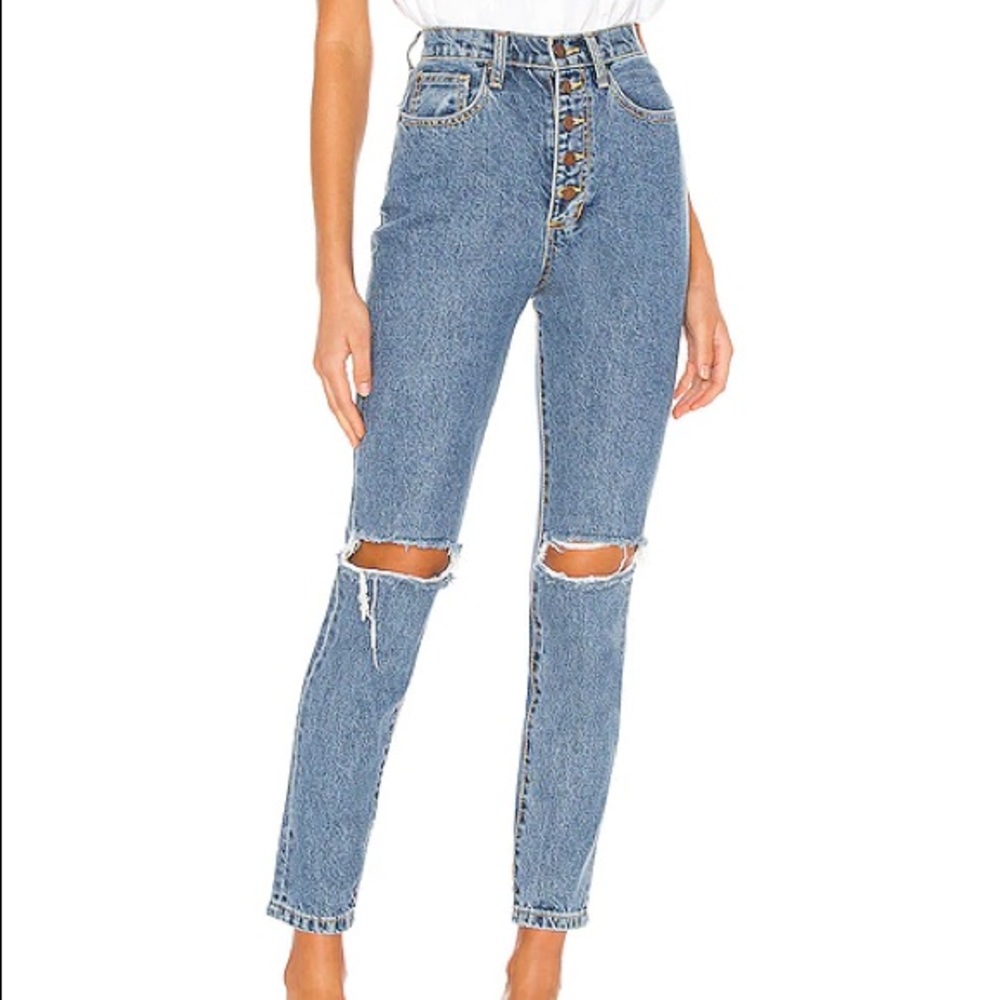 WE WORE WHAT DANIELLE HIGH RISE VINTAGE STRAIGHT